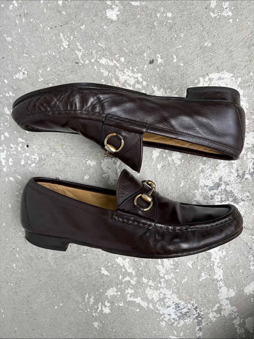 Vintage Gucci horse bit loafers
